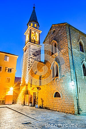 Budva, Montenegro - Sveti Ivan church Stock Photo