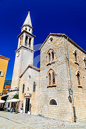 Budva, Montenegro - Sveti Ivan church Stock Photo