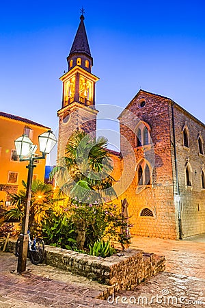 Budva, Montenegro - Sveti Ivan church Stock Photo