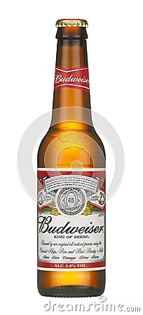 BUDWEISER BEER BOTTLE Editorial Stock Photo