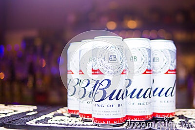 Budweiser beer metal can Editorial Stock Photo