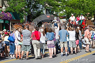 Budweiser Clydesdales in Coeur d' Alene, Idaho Editorial Stock Photo