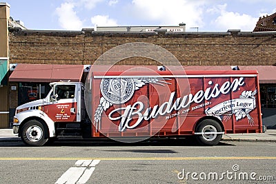 Budweiser delivery truck Editorial Stock Photo