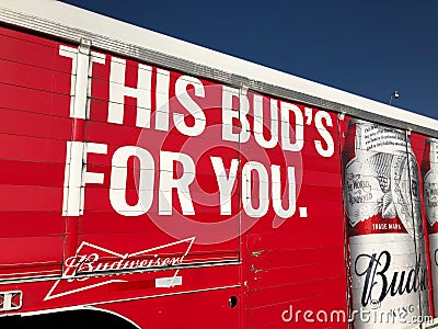 Budweiser Delivery Truck Editorial Stock Photo