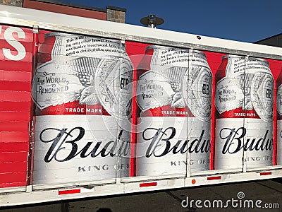 Budweiser Delivery Truck Editorial Stock Photo