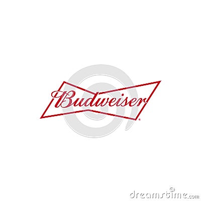 Budweiser logo editorial illustrative on white background Editorial Stock Photo