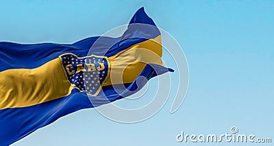 Boca Juniors flag waving in the wind Cartoon Illustration