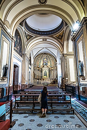 Buenos Aires, Argentina - Dec 13, 2023: Interior of Catedral Metropolitana of Buenos Aires, Argentina Editorial Stock Photo