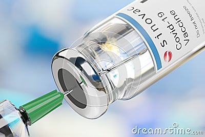 Buenos Aires, Argentina - November 27: Sinovac Covid -19 vaccine vial and injection syringe isolated on white background. 3d Cartoon Illustration