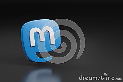 Buenos Aires, Argentina - November 10th: Mastodon a logo isolated on dark background with copy space Editorial Stock Photo