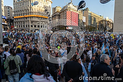 People protesting against the quarantine and the government's politics in Argentina Editorial Stock Photo