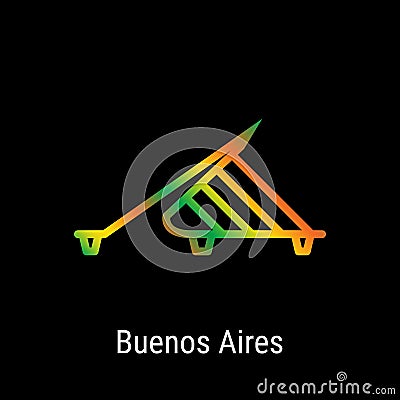 Buenos Aires, Argentina Vector Line Icon Vector Illustration