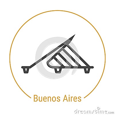 Buenos Aires, Argentina Vector Line Icon Vector Illustration