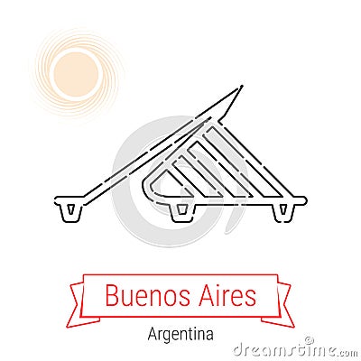 Buenos Aires, Argentina Vector Line Icon Vector Illustration