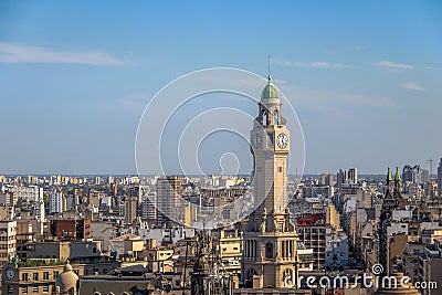 Buenos Aires City Legislature Tower and downtown aerial view - Buenos Aires, Argentina Stock Photo