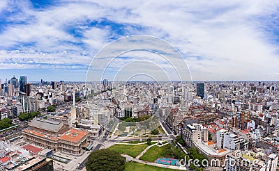 Buenos Aires City on Sunny Day. Aerial View. Argentina Stock Photo