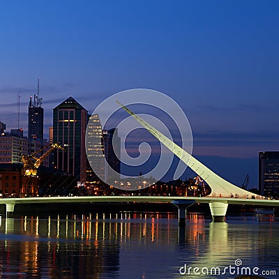 Buenos Aires night view. Editorial Stock Photo