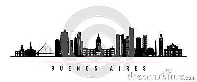 Buenos Aires skyline horizontal banner. Vector Illustration