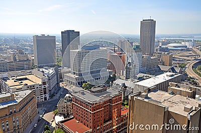 Buffalo City Aerial View, Buffalo, New York Stock Photo