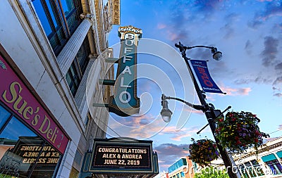 Buffalo, NY, Famous Theater district in city downtown Editorial Stock Photo