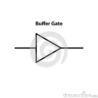 Buffer Gate. electronic symbol of illustration of basic circuit symbols. Electrical symbols. Vector Illustration