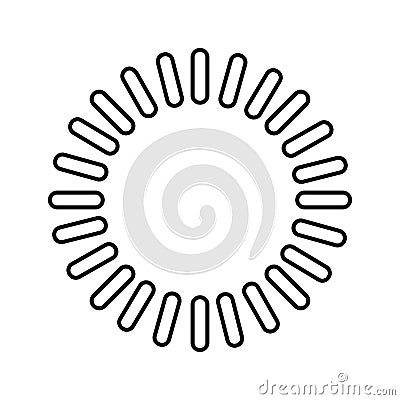 Buffering, loading outline icon. Line art vector Stock Photo