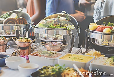 Buffet Brunch Food Eating Festive Cafe Dining Concept Stock Photo