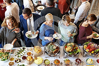 Buffet Catering Cafe Cuisine Culinary Meal Unity Concept Stock Photo