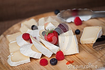 buffet cheese board Stock Photo