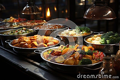 Buffet concept, breakfast time at the hotel Stock Photo