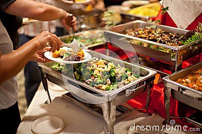 Buffet Eating Stock Photo