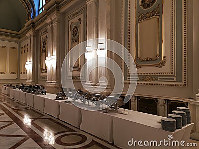 Buffet in a luxurious hallway Stock Photo