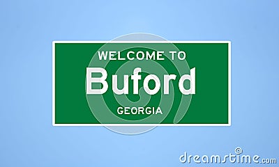 Buford, Georgia city limit sign. Town sign from the USA. Stock Photo