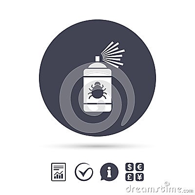 Bug disinfection sign icon. Fumigation symbol. Vector Illustration