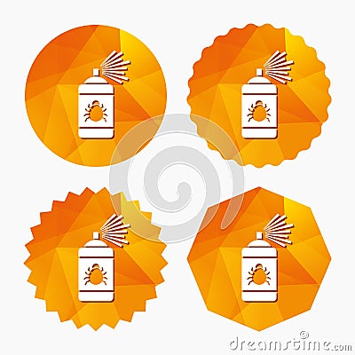 Bug disinfection sign icon. Fumigation symbol. Vector Illustration