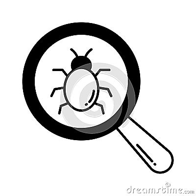 Bug finder half glyph vector icon which can easily modify or edit Vector Illustration