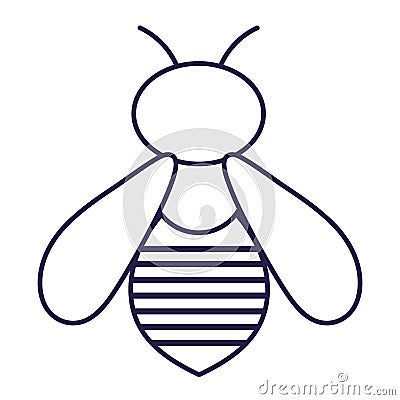 Bug nature animal in cartoon thin line icon style Vector Illustration