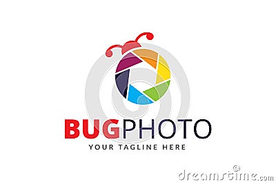 Bug Photo Logo Design Template Vector Vector Illustration