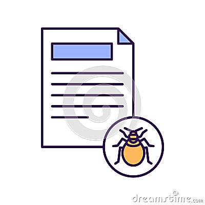 Bug Report Outline with Colors Fill Vector Icon that can easily edit or modify. Vector Illustration