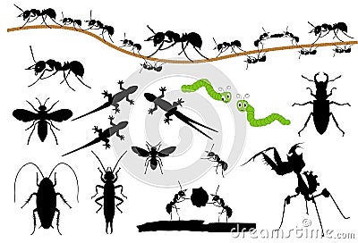 Bug silhouettes Stock Photo