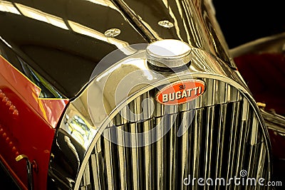 1936 Bugatti grille & radiator detail Editorial Stock Photo