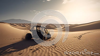 Buggy sand dunes desert Hyper-realistic generative AI Stock Photo