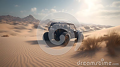 Buggy sand dunes desert Hyper-realistic two generative AI Stock Photo