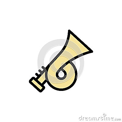Bugle icon. Simple color with outline vector elements of rock n roll icons for ui and ux, website or mobile application Stock Photo