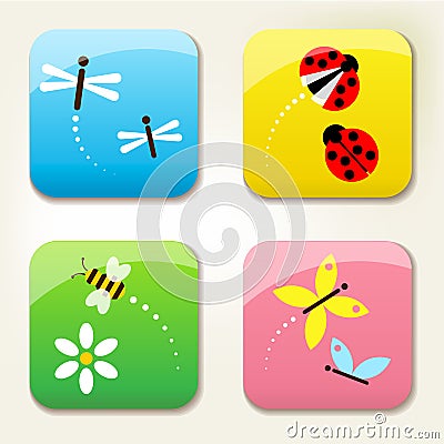 Bugs icon set Vector Illustration