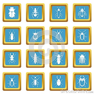 Bugs icons azure Vector Illustration