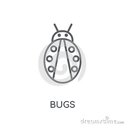 Bugs linear icon. Modern outline Bugs logo concept on white back Vector Illustration