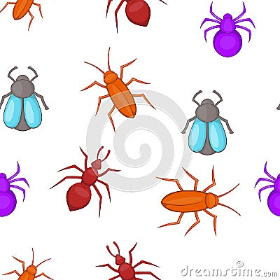 Bugs pattern, cartoon style Vector Illustration