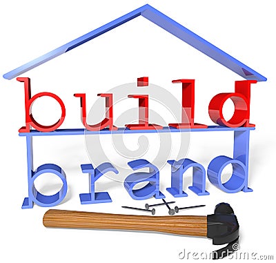 Build business brand promotion ad tools Stock Photo