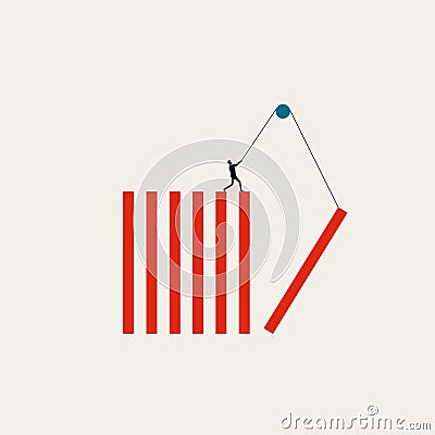 Build business vector concept. Symbol of strong growth, success, ambition, hard work. Minimal illustration Vector Illustration